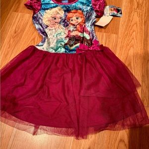 Disney Frozen Purple Tulle Flair Short Sleeve Dress